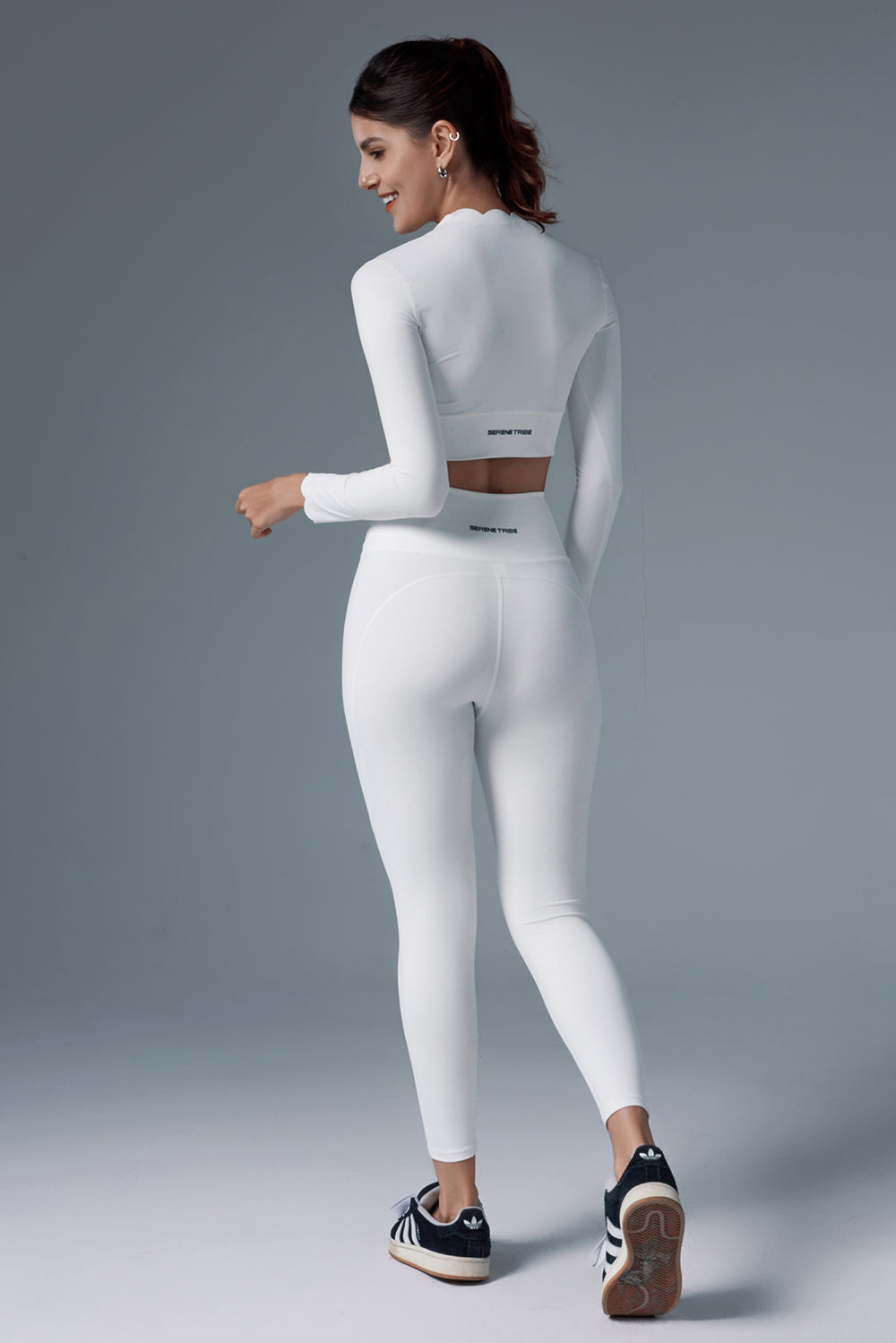 Wavy Long Sleeve Crop Top