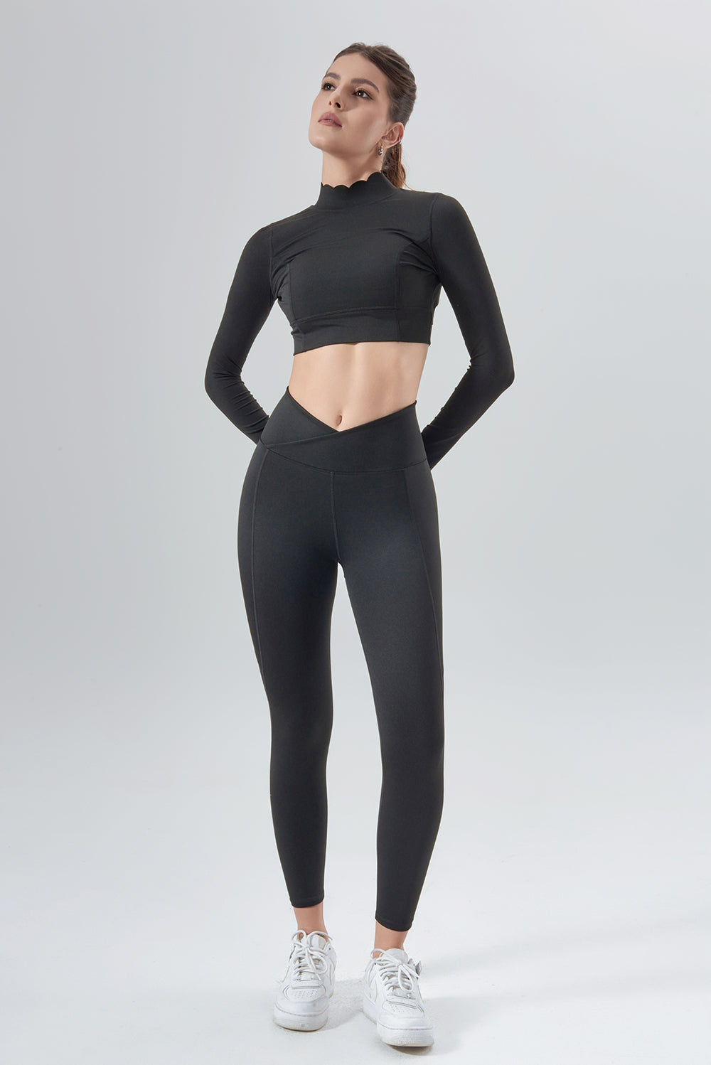 Wavy Open Back Long Sleeve