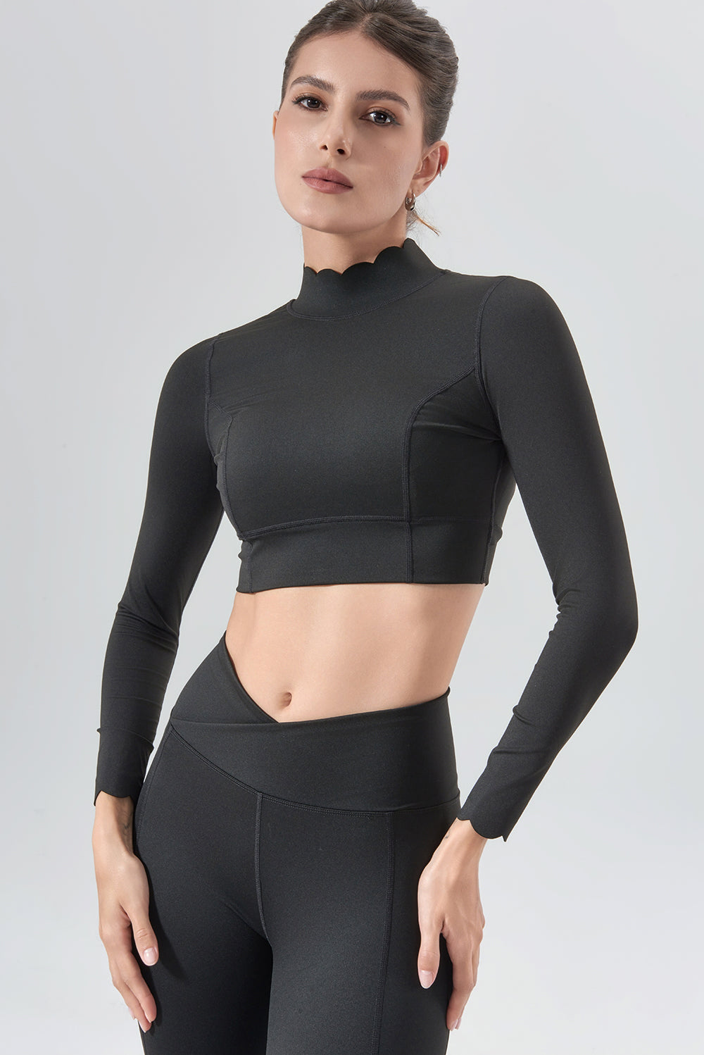 Wavy Open Back Long Sleeve